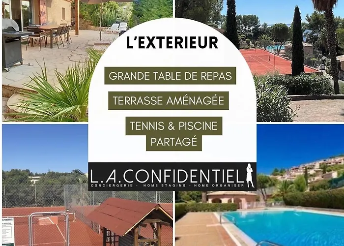 10 à 12 Pers Famille Amateurs Randonnée Boulouris Panorama Raphael Tennis Piscine Partagé